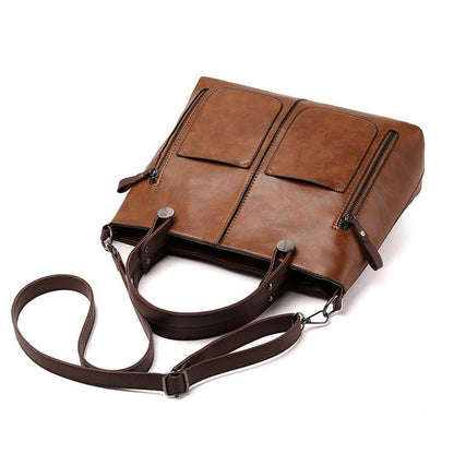 Damska torba na ramię ze skóry vintage