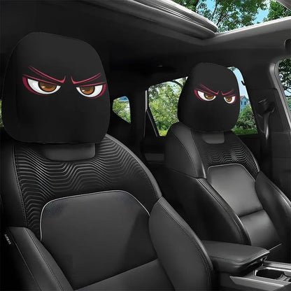 😆 Zabawne pokrowce na zagłówki samochodowe z motywem kreskówek - 2D, uniwersalny rozmiar 2D 🚗