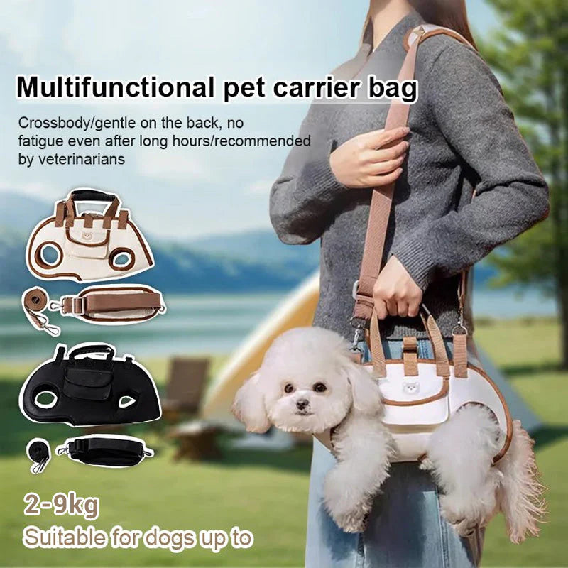 🐕🎒 Nosilec za hišne živali 2 v 1 – zračen, varen, udoben