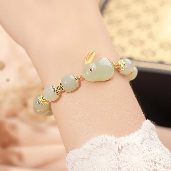 💞 - Bransoletka szczęścia z jadeitu Wada