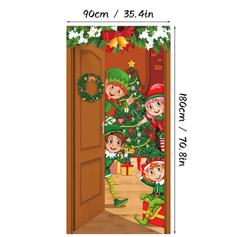 ⏰Świąteczna specjalna wyprzedaż 70% taniej!!🎄Świąteczny panel drzwiowy do natychmiastowej dekoracji świątecznej
