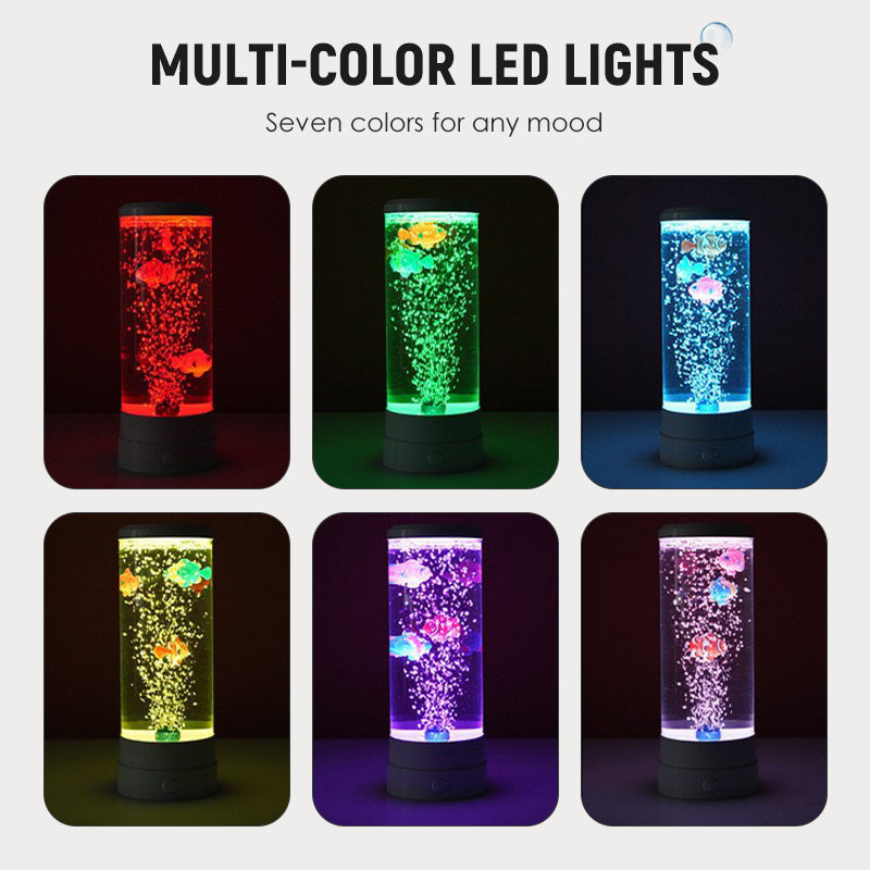 LED-svetilka za akvarij z motivom ribic v mehurčkih