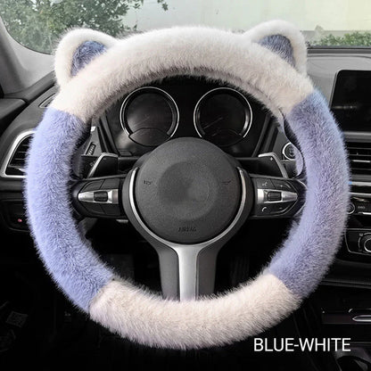 ⏰ Oferta ograniczona czasowo 🚗 Uniwersalny, antypoślizgowy, miękki, pluszowy pokrowiec na kierownicę w kształcie kocich uszu