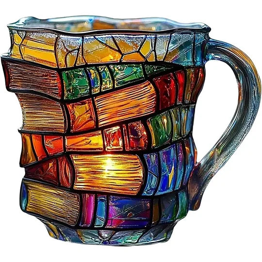 Kubek z witrażem Artisan Book Stack