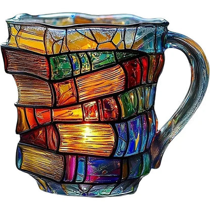 Kubek z witrażem Artisan Book Stack