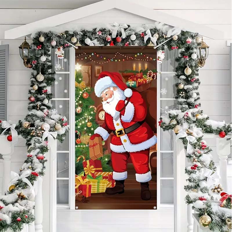 ⏰Świąteczna specjalna wyprzedaż 70% taniej!!🎄Świąteczny panel drzwiowy do natychmiastowej dekoracji świątecznej