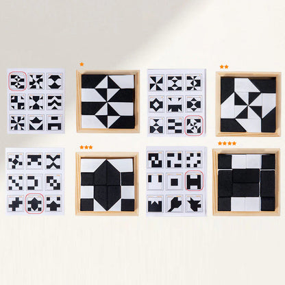 🎁🎅🧩 CZARNO-BIAŁE PUZZLE MONTESSORI | | 3-8 lat | Rozwój logiki przestrzennej
