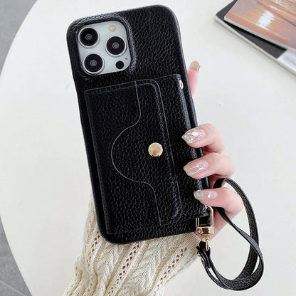 🔥📱 Etui ochronne dla kobiet, różowe, z portfelem i paskiem na nadgarstek 💃