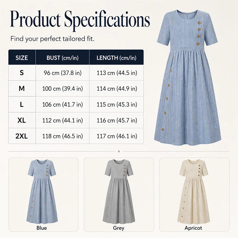 👗Nove pošiljke 50 % POPUST💥Ženska vsakodnevna črtasta obleka z ohlapnim krojem