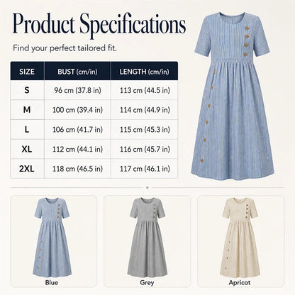 👗Nove pošiljke 50 % POPUST💥Ženska vsakodnevna črtasta obleka z ohlapnim krojem