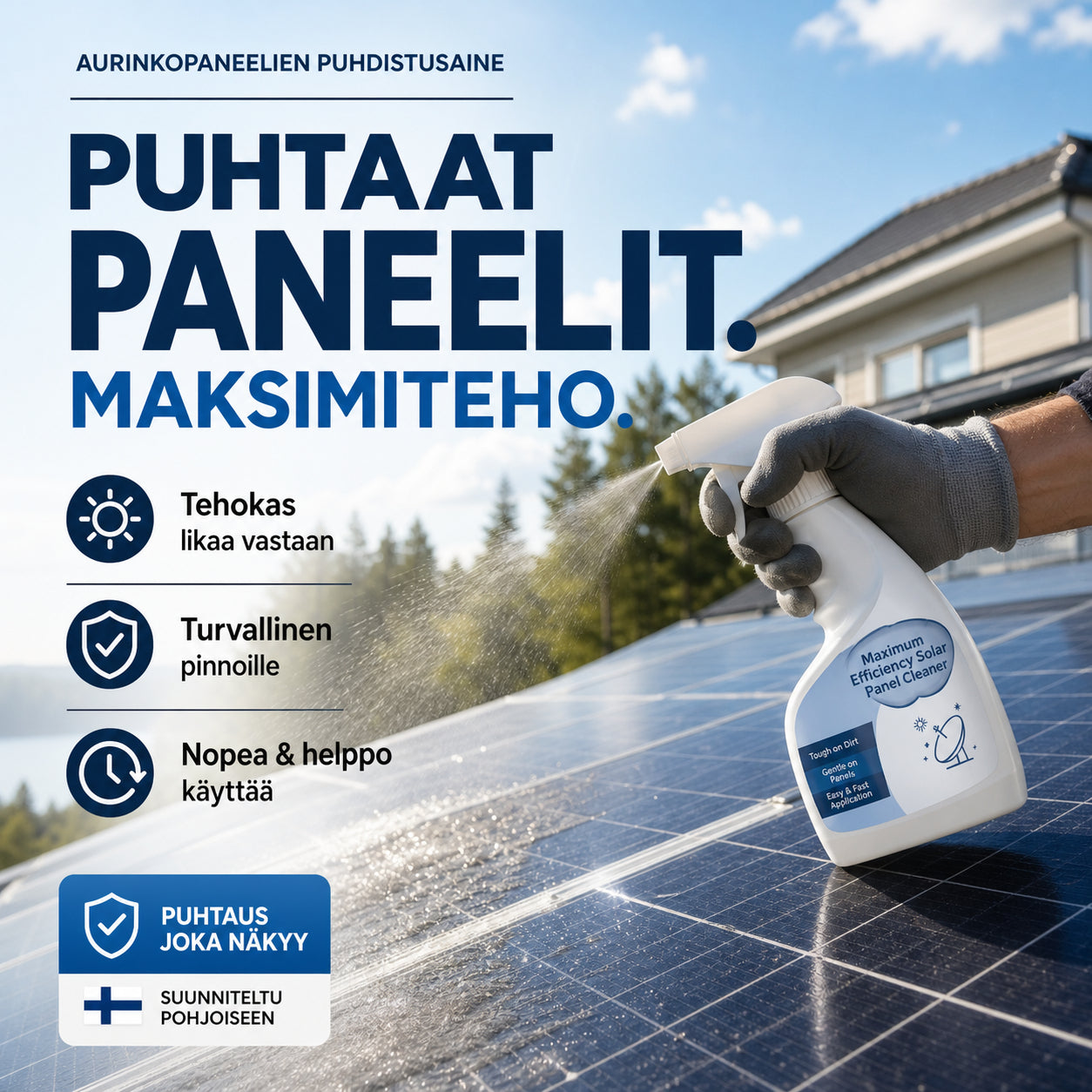 Čistilo za sončne celice za največjo učinkovitost