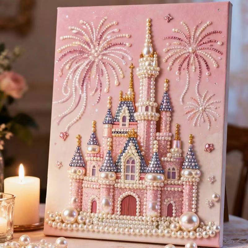 Obraz perłowy DIY z ramą do dekoracji ściennej domu