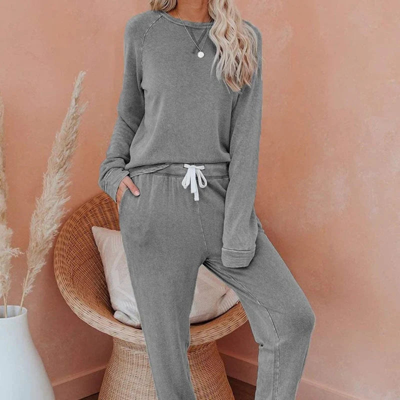 ✨Damski, luźny, swobodny komplet składający się z topu i spodni, 2 części