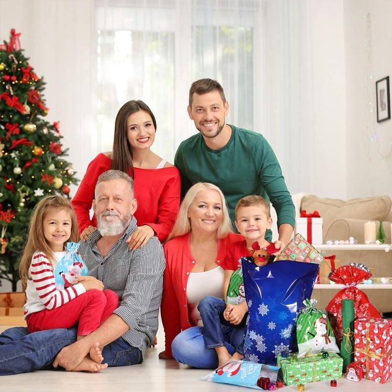 🎅Torby prezentowe świąteczne ze ściągaczem (biodegradowalne)