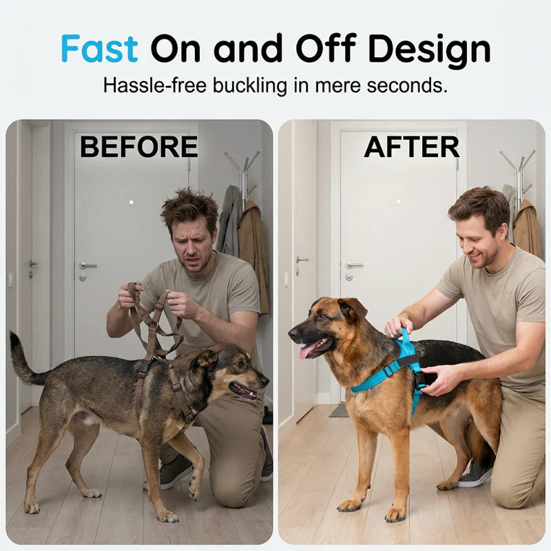 🐕 Ojačan pasji oprsnik, ki ga je enostavno namestiti in sneti, idealen za sprehode ✨