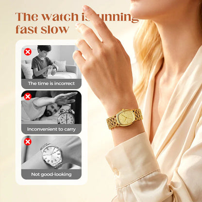 ✨⌚Elegantna pletena kremenčeva ura za ženske