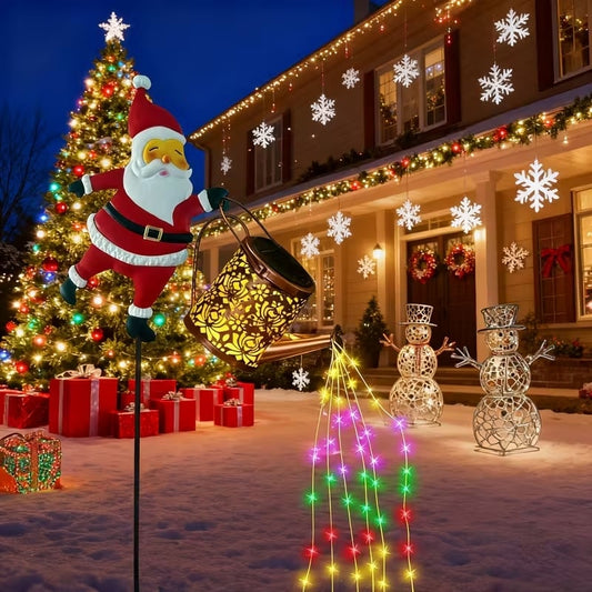 🎅Świąteczne lampki solarne na czajnik w kształcie Mikołaja