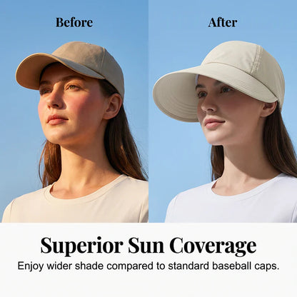 🧢Ženski sončni klobuk s širokimi krajci v slogu bejzbolske klobuke🌞
