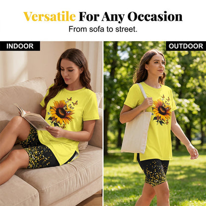 👚 Komplet tunik z več vzorci in razcepljenimi legicami za sprostitev