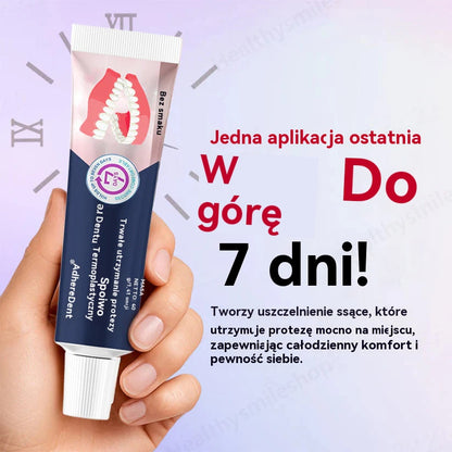 Lepilo za proteze AdhereDent® – stabilnost in naravno udobje nošenja