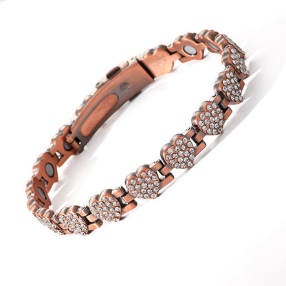 🔥 60% zniżki – Olśniewająca magnetyczna bransoletka miedziana w kształcie serca dla kobiet! 💖✨ Czysta miedź 99,99%, magnesy o mocy 3800 gaussów i regulowane dopasowanie – Elegancka, idealna na prezent