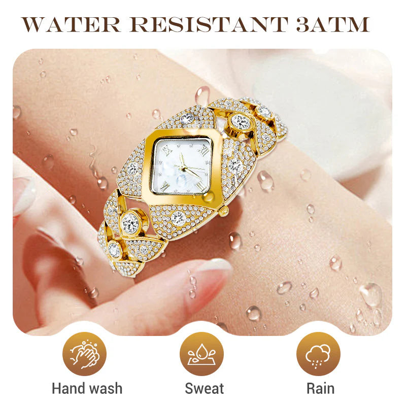 💎Damski zegarek kwarcowy w stylu retro z błyszczącymi kryształkami⌚
