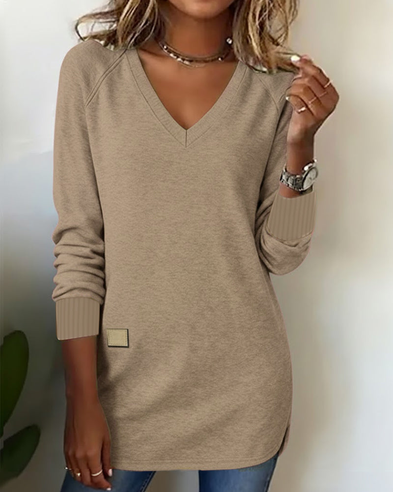 Bluza z kapturem w serek, stylowa