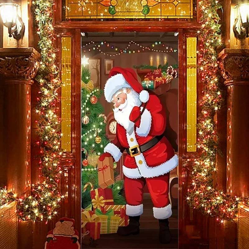 ⏰Świąteczna specjalna wyprzedaż 70% taniej!!🎄Świąteczny panel drzwiowy do natychmiastowej dekoracji świątecznej