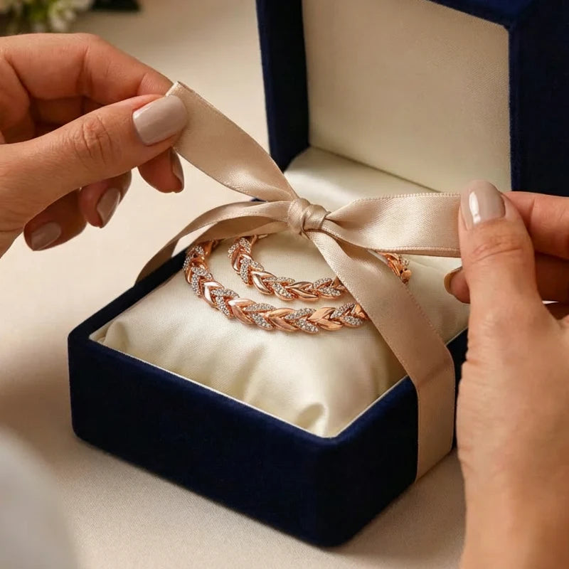 🍃 Komplet nakita z vzorcem listov – ogrlica + zapestnica | Naravna eleganca za vsakodnevno nošenje ✨