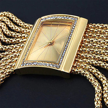⌚ ZDAJ 60 % POPUSTA! ✨ Kvarčna ura z okrasnimi kamni in resicami - elegantna in bleščeča, popolno darilo za praznovanja 💎🎁