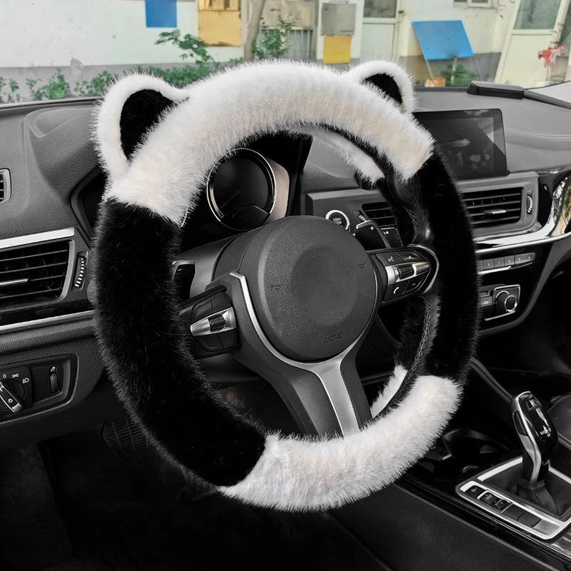 ⏰ Oferta ograniczona czasowo 🚗 Uniwersalny, antypoślizgowy, miękki, pluszowy pokrowiec na kierownicę w kształcie kocich uszu