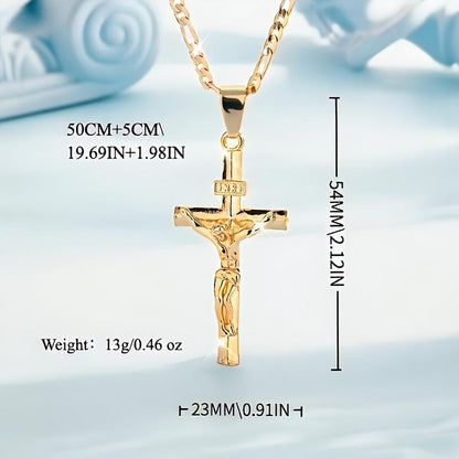 ✝️Ogrlica z obeskom v obliki križa zlate barve