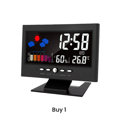 🔥Digitalna LED-ura za spremljanje temperature in vlažnosti, vremenska napoved, LED-namizna budilka