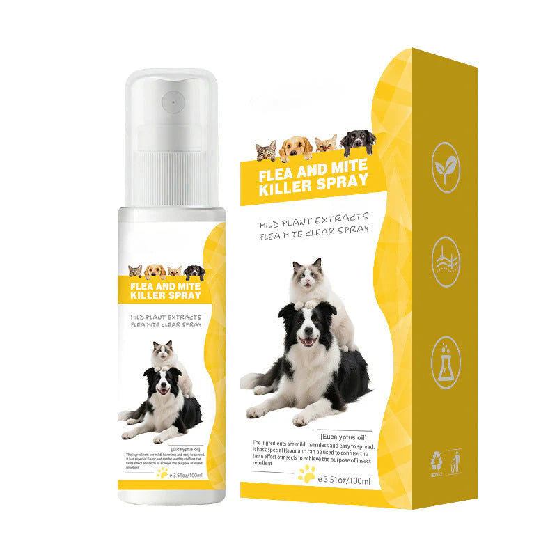 Spray za odganjanje škodljivcev za hišne živali z nežno formulo