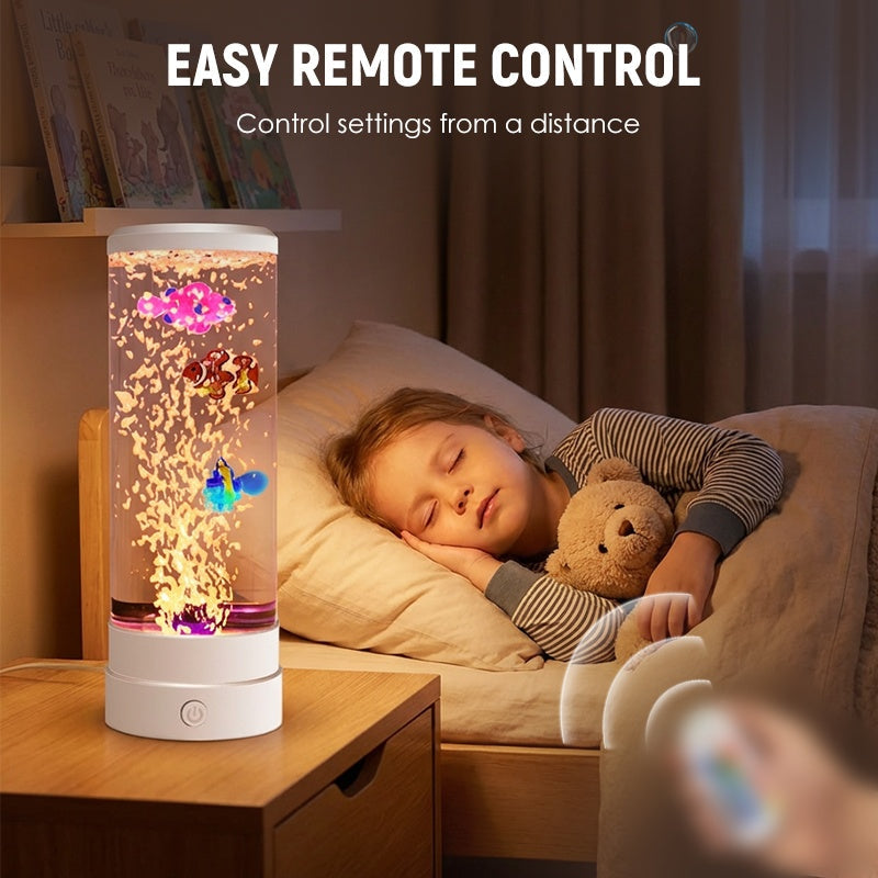 LED-svetilka za akvarij z motivom ribic v mehurčkih