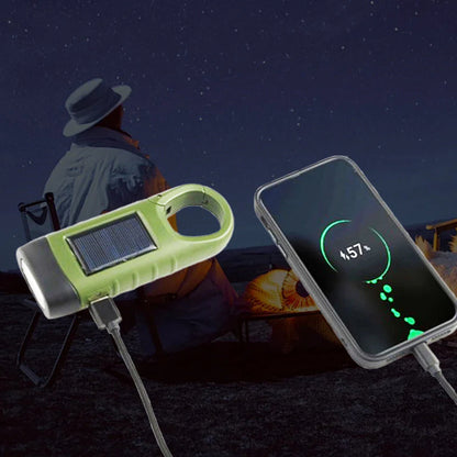 Zewnętrzna lampa awaryjna (korbowa + solarna + ładowanie przez USB)