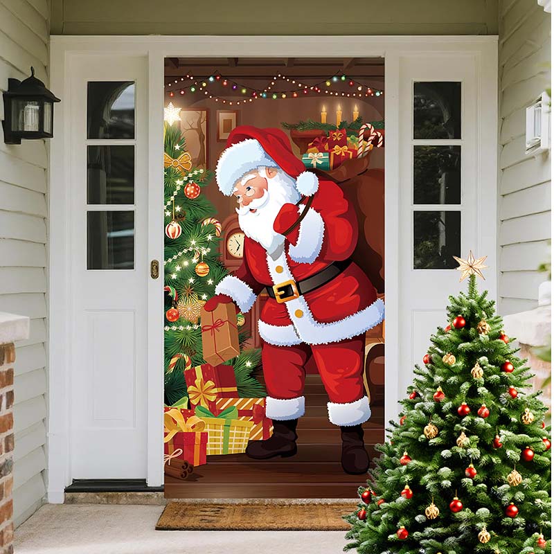 ⏰Świąteczna specjalna wyprzedaż 70% taniej!!🎄Świąteczny panel drzwiowy do natychmiastowej dekoracji świątecznej