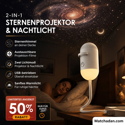 Projektor zvezdnega neba 2 v 1 in nočna lučka