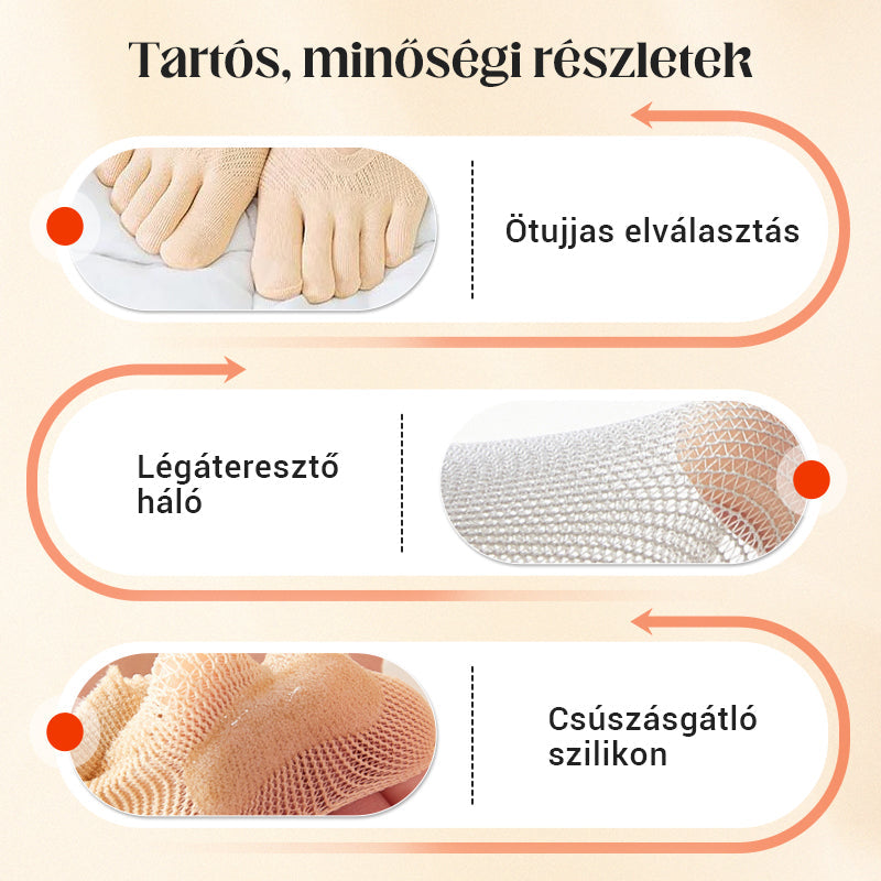 Unisex nevidne korekcijske nogavice s petimi prsti