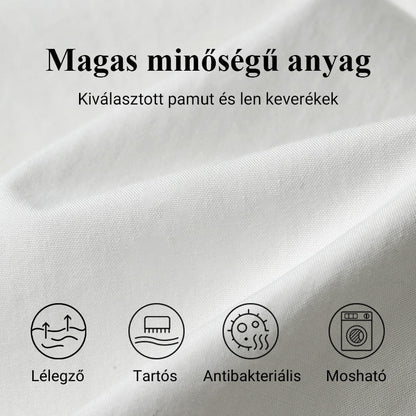 🌼Ženska obleka z okroglim izrezom iz bombaža in lana s potiskom