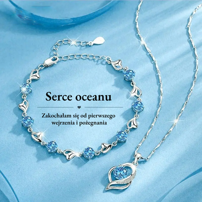 Zestaw prezentowy Serce Oceanu (naszyjnik + bransoletka z serduszkiem)