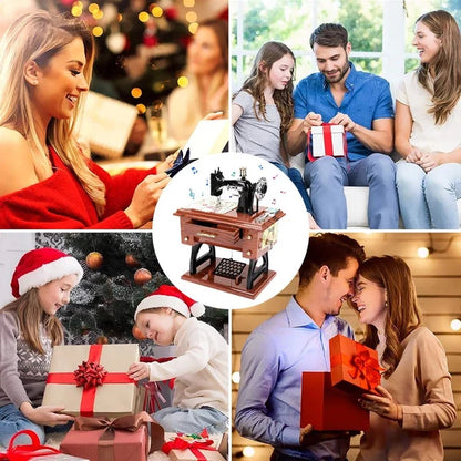 🥇Mini leseni šivalni stroj z glasbeno skrinjico