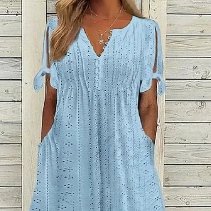 🥰Elegantna ženska obleka z V-izrezom