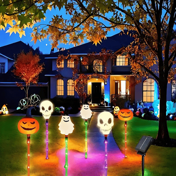 👻🎁6 lampek ogrodowych LED zasilanych energią słoneczną na Halloween