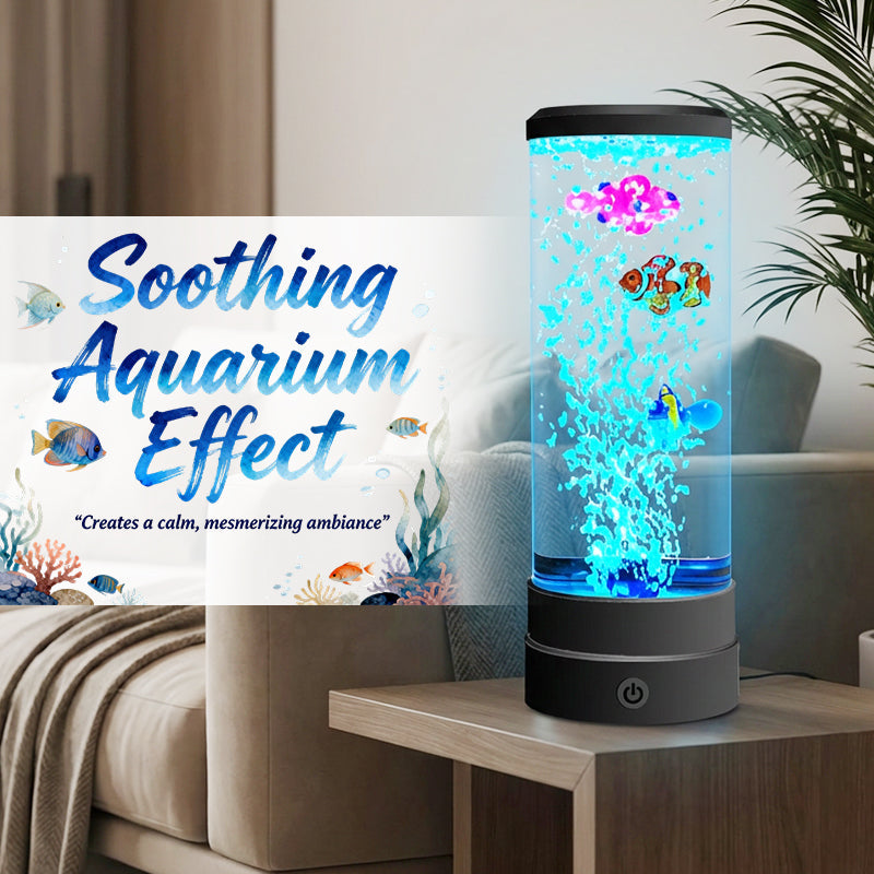 LED-svetilka za akvarij z motivom ribic v mehurčkih