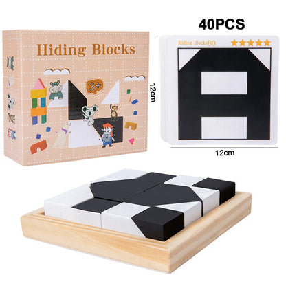 🎁🎅🧩 CZARNO-BIAŁE PUZZLE MONTESSORI | | 3-8 lat | Rozwój logiki przestrzennej