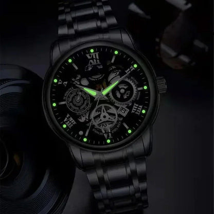 🔥Męski wodoodporny, rzymski, ażurowy, automatyczny zegarek mechaniczny⌚