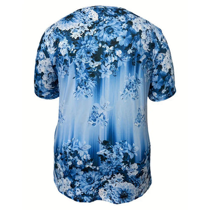 👚 50 % POPUST! 🌸 Elegantna ženska majica s kratkimi rokavi in cvetličnim potiskom – Lahkotna tkanina, romantičen dizajn in popolna za tople dni ☀️