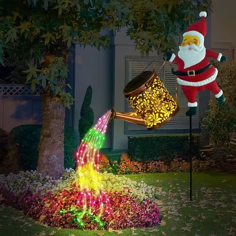 🎅Świąteczne lampki solarne na czajnik w kształcie Mikołaja