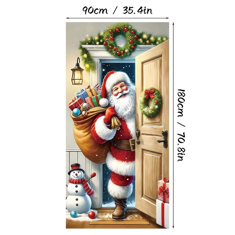 ⏰Świąteczna specjalna wyprzedaż 70% taniej!!🎄Świąteczny panel drzwiowy do natychmiastowej dekoracji świątecznej